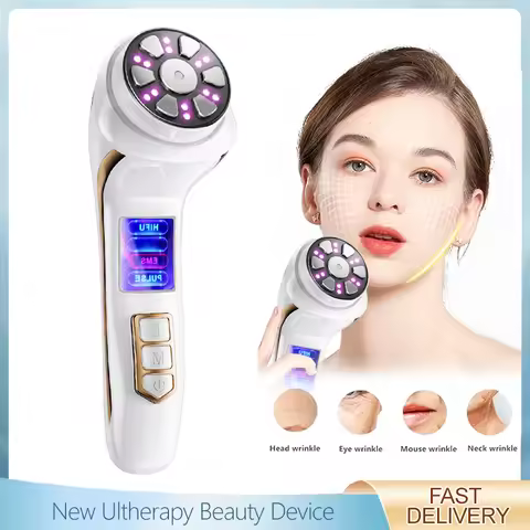 Mini HIFU Ultrasonic Massager EMS Micro Current Facial Lifting, Firming, Anti Wrinkle Skincare Multi