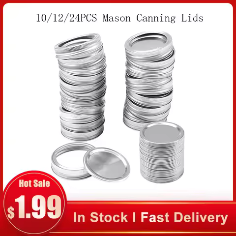 10/12/24PCS Mason Canning Lids Leak Proof Sealing Food Keeping Fresh 70/86MM Regular Mouth Mason Jar