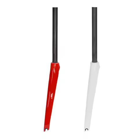 DODICI 700C Full Carbon Road Fixed Gear Fork 28.6MM Road Bike Full Carbon Straight Fork Red White Bi