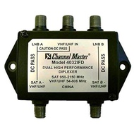 Dual Satellite Antenna Diplexer with DC Pass High Performance UHF/VHF Dual Satellite Dish Diplexer S