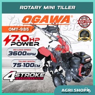 Agrishop OGAWA Power Tiller OMT-985 Rotary Mini Tiller Cultivator with Petrol Engine 7HP 4-Stroke Me