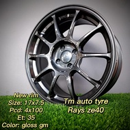 Rays ZE40 NEW RIM 17x7.5 4x100 ET35 gloss gm TM Auto Tyre Service Johor Baru