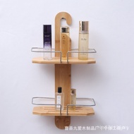 Supplies Multi-Layer Wooden Storage Rack Storage Wall-Mounted Bathroom Toilet Bracket Bamboo Kitchen