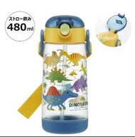 日本 Skater 恐龍 兒童 小童 幼童 女童 男童 透明 彈蓋 防漏 吸管 水壺 水樽 附背帶 Dinosaur PET 480ml Transparent Straw Water Bottle 