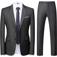 Men's Formal Blazer Suit for Weddings - Premium Men's Casual Blazer Suit GREY