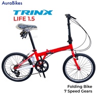 TRINX Life 1.5 Folding Bike 20” Foldable Bicycle with Gears