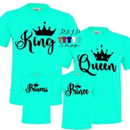 KING QUEEN PRINCE PRINCESS FAMIKY SET SHIRT 4PCS COTTON BLEND MAKAPAL