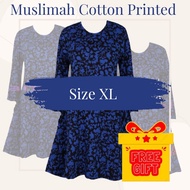 [SofraaExclusive]XL💋Muslimah Printed Cotton, Muslimah Cotton Printed, Blouse Muslimah Cotton Floral,