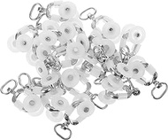 OSALADI 20 Pcs Pulley Ball Hook Roller Plastic Sliding Wheel Arca Rail Curtain Track Rollers Ceiling Curtain Drape Slides Plastic Shower Curtains Curved Mute White Stainless Steel Guide