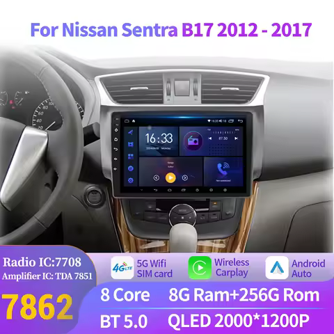 Android 14 For Nissan Sentra B17 2012-2017 Car Radio Multimedia Navigation Wireless CarPlay 7862S 8G