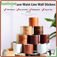 LUOLVUO Wood PVC Skirting Line Vinyl Decals Waterproof Baseboard