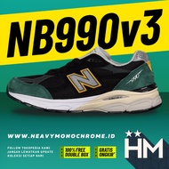New Balance 990v3 Black Green M990CP3 (Size 36-45)