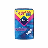 LIBRESSE Maxi Night Wings Maxi Fit / Tuala wanita Berkepak / Sanitary Pad ( 32cm x 3 x 12's )