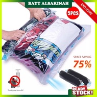[5PCS VACUUM COMPRESSION BAG] Beg Vakum Simpan Baju - Beg Plastik Mampatan Letak Pakaian - Baju Baju
