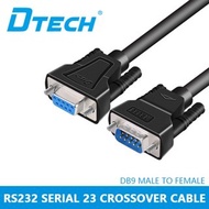 DTECH RS232 Serial Cable DB9 Male To Female Null Modem Cord Cross TX RX Line For Data Communication