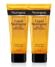 Neutrogena Liquid Pure Mild Facial Cleanser Fragrance Free 100ml. (2หลอด) นูโทรจีนา เพียว มายด์ เจลล