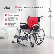 Bion Postur Wheelchair S100 | 18.3in Seat Removable Seat Cushion Curved Seating System 1 Yr Warranty