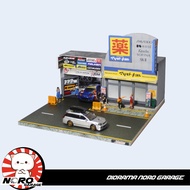 Diorama 1/64 Japanese Matsumoto Kiyoshi, Drugstore. & Garage. Scale 1:64
