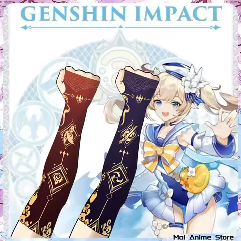 Genshin Impact Ice Fabric Zhongli Beelzebul Ice Cuff Running Camping Silk Arm Sleeves Summer Sunscre