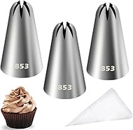 Hendiy Piping Tips Set, Stainless Steel Icing Tips with 20 Disposable Pastry Bags for Cake Decoratin