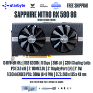 Used SAPPHIRE RX 580 RX580 2048 sp 2304 AMD 8G 8GB D5 Graphic Graphics Card grafik cards GPU XFX