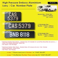 Aluminium Emboss Vehicle Plate / Plate Besi Ketuk / Lorry Plate / Van / Car / Aluminium Plate
