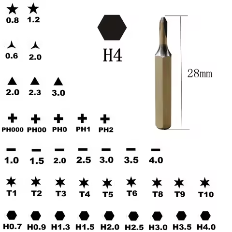 H4 Screwdriver Bits Torx T1 T2 T3 T4 T5 T6 T8 T9 T10 phillips HEX Pentalobe P5 for Huawei Macbook Ai