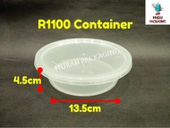 R1100 (750ml) Round Disposable Plastic Food Container (25pcs±) / Bekas Makanan Plastik / 1100