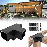 DEVALLEY 4-Way Pergola Right Corner Brackets Kit, DIY Woodwork Brackets for 6" x 6" (Actual:5.5" x 5