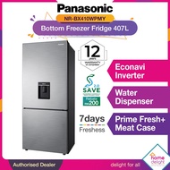 Panasonic 2 Door Fridge Bottom Freezer 407L [ NRBX410WP / NR-BX410WP / NR-BX410WPMY ]