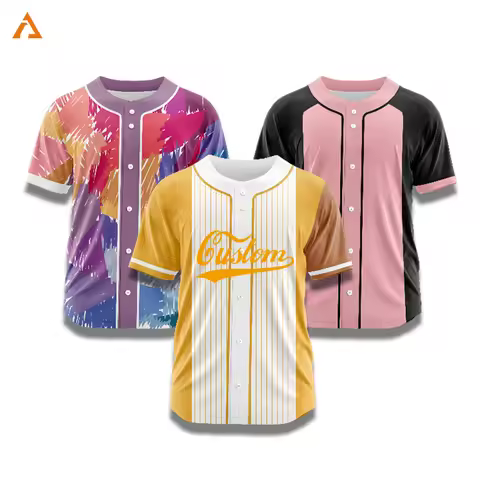 Custom Baseball Jerseys Button T-Shirt Sports Sublimation Printed Name Number Logo Baseball Shirt Fo
