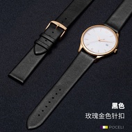 สายนาฬิกาหนังแท้บางเฉียบสำหรับผู้ชายและผู้หญิง สายนาฬิกาหนังวัว สายโซ่สำหรับผู้หญิง สายนาฬิกาเทียม T