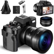 G-Anica Compact Digital Photography Camera4K กล้องเครือข่ายไร้สาย Retro Vlog Recorder YouTube 48MP ก