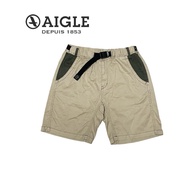 AIGLE Outdoor Shorts Cream Color Built-In Belt Beautiful Shape Stretch Fabric Comfortable To Wear
