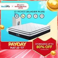 NeckPro Glacier Plus 13 Inches  Natural Latex + 2.2mm Extreme Coil Pocketed System Mattress + Extreme Cool Fabric (Extreme Cool Series) (10 Years Warranty) Rolled Mattress/ Vacuum Packed/ Tilam Queen/ King/ Single/ Super Single 冷床 袋装弹簧床 乳胶 压缩
