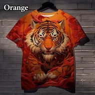 T-shirt printed with tiger beast 3d fun street fashion unique short sleeve casual