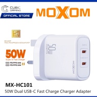 MOXOM MX-HC101 USB-C PD 50W SUPER SI FAST CHARGER ADAPTER WITH PD 50W + QC3 DUAL TYPE C FAST CHARGER