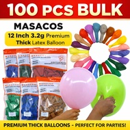 [100PCS BULK] MASACOS 12 Inch 3.2g Premium Thick Latex Balloon Pastel Retro Party Pack