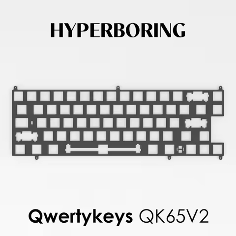 Qwertykeys QK65 V2 keyboard plates PC PP POM FR4 Aluminum CF ( for plate-mounted stab and pcb-mounte