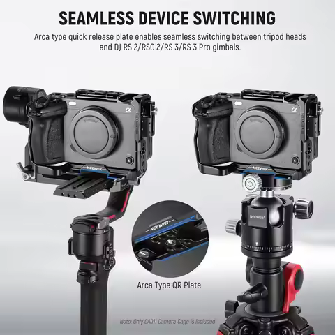 NEEWER FX3/FX30 Camera Cage with Cable Clamp, NATO Rail, 3/8 ARRI Positioning Holes For Sony FX3 FX3