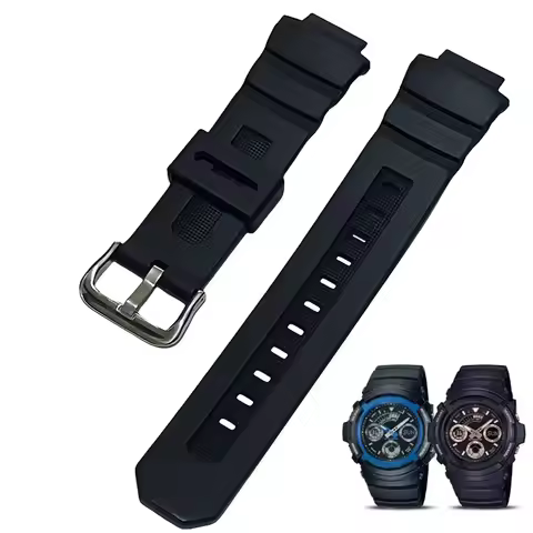 For Casio G-Shock AW-591/590/5230/282B AWG-M100/M101 G-7700/7710 bracelet Strap Rubber Wristband Acc
