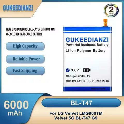 BL-T47 6000mAh High Capacity Mobile Phone Battery For LG Velvet LMG900TM Velvet 5G BL-T47 G9