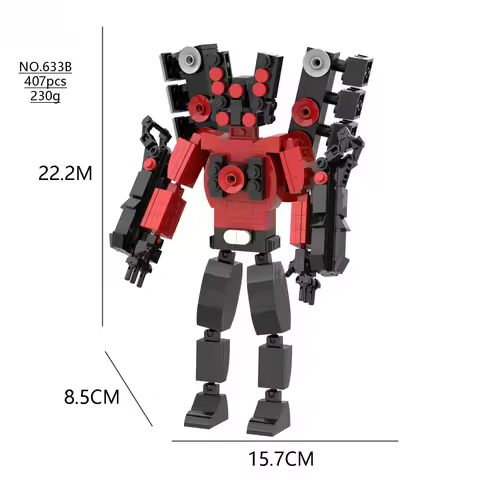 Skibidi Toilet MOC Abstract Building Blocks Monitor TV Upgrade Titan Soundman Model Compatible With 
