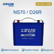 Zeus Aki Mobil Mitsubishi Lancer dan Galant NS70 65D26R Zeus Battery Lead Acid Aki kering MF