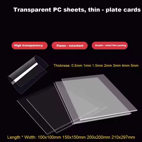 PC Transparent Board, Polycarbonate Board, Transparent Sheet, Plastic Board Processing, 0.5 1 2 3 4 