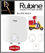 RUBINE STORAGE WATER HEATER (RA 15W , 15 LITERS) With Dielectric connector + Pressure Relief Valve + Mounting Hardware /LOCAL WARRANTY FREE EXPRESS DELIVERY