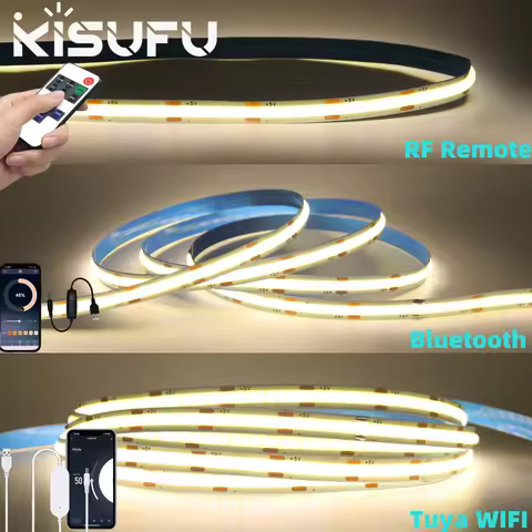 Dimmable USB Smart COB LED Strip TUYA WIFI Bluetooth APP Remote Control 3000K 4500K 6000K Flexible L