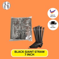 PREMIUM BLACK GIANT STRAW 7" / STRAW BOBA, AIS KACANG, JELLY - 50PCS+-
