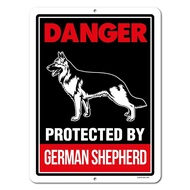 Beware of German Shepherd Signs Danger Protected by German Shepherd inch Beware of Dog Warning Metal