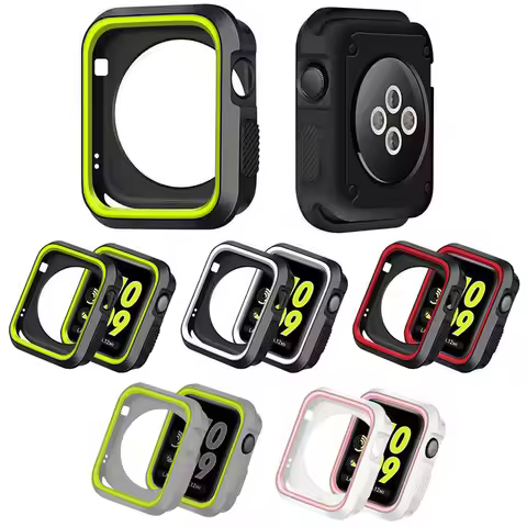 Silicone cover For Apple Watch case 44mm 40mm iWatch case 42mm/38mm Bumper Protector Apple watch ser